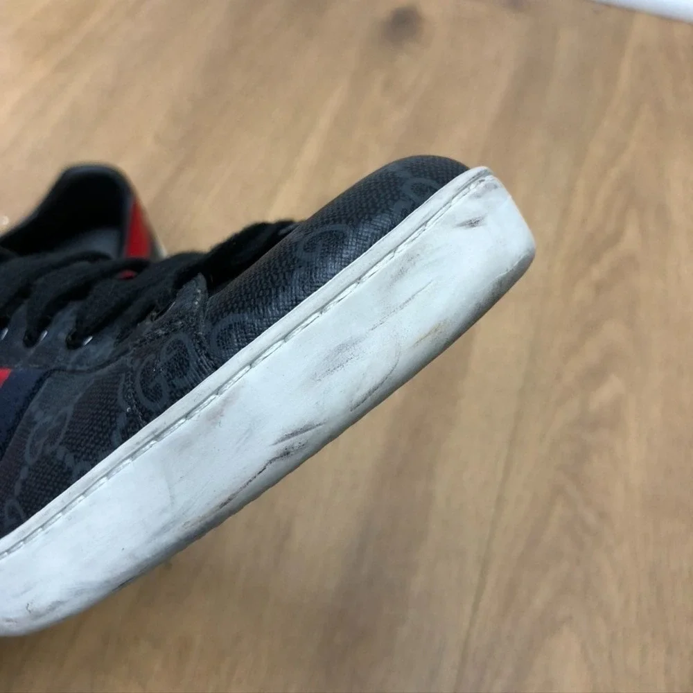 Gucci Ace GG Supreme Sneakers Mens 7 Black Streetwear Comfort Designer